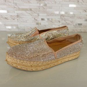 Steve Madden Shoes Women Size 10 Slide Slip On Platform Studded Silver‎ Bling